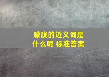 朦胧的近义词是什么呢 标准答案